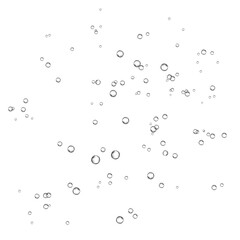 Oxygen air bubbles  flow  in water on white  background.