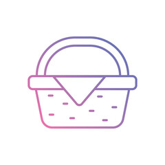 Picnic Basket vector icon stock illustration