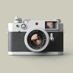 Retro camera isolated on a white background. 3d rendering. 