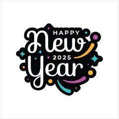 Happy New Year Vectoral Illustration Design on a white background
