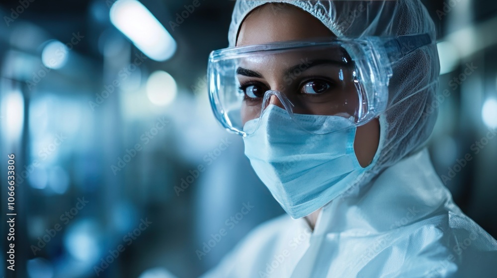 Poster engineers wearing protective gear while working in factory to analyze production system performance
