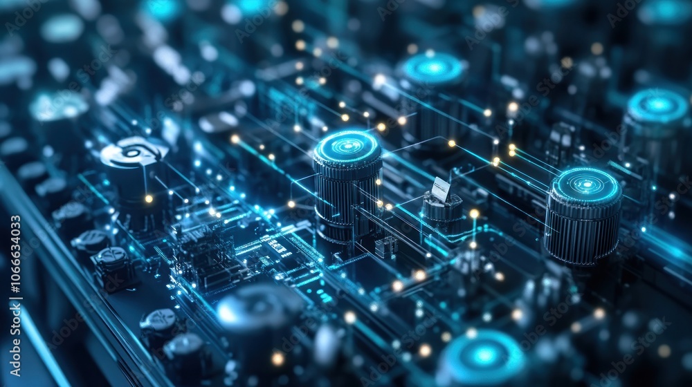 Poster image of the digital infrastructure of the industry 4.0 factory with a real-time production control 
