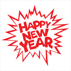 Happy New Year Vectoral Illustration Design on a white background