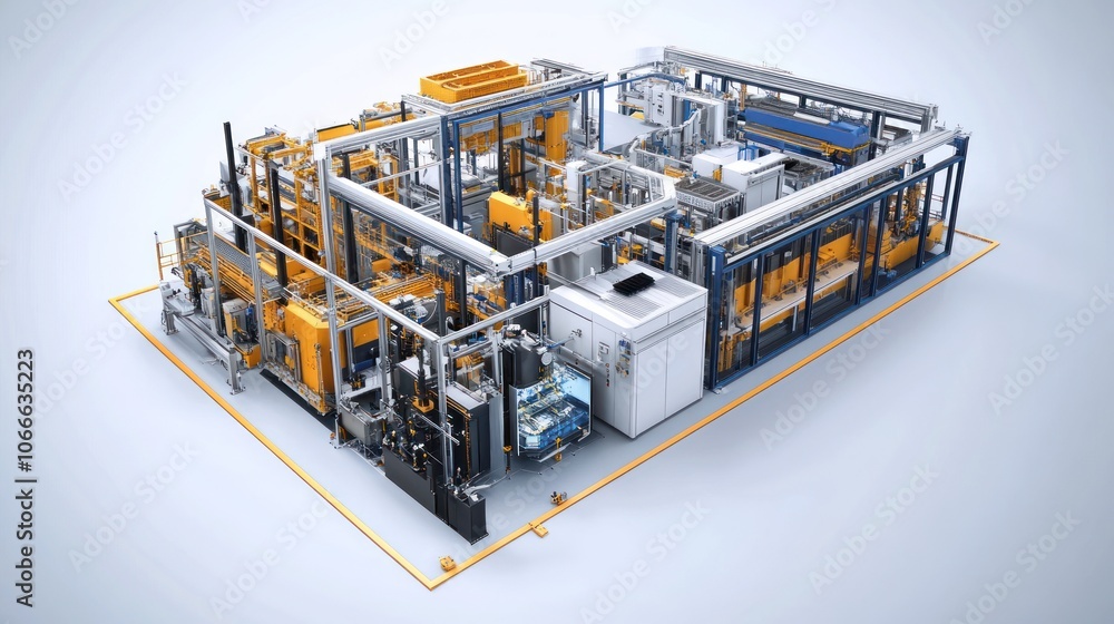 Aufkleber digital twin system in manufacturing showing data linkage and virtual adjustment