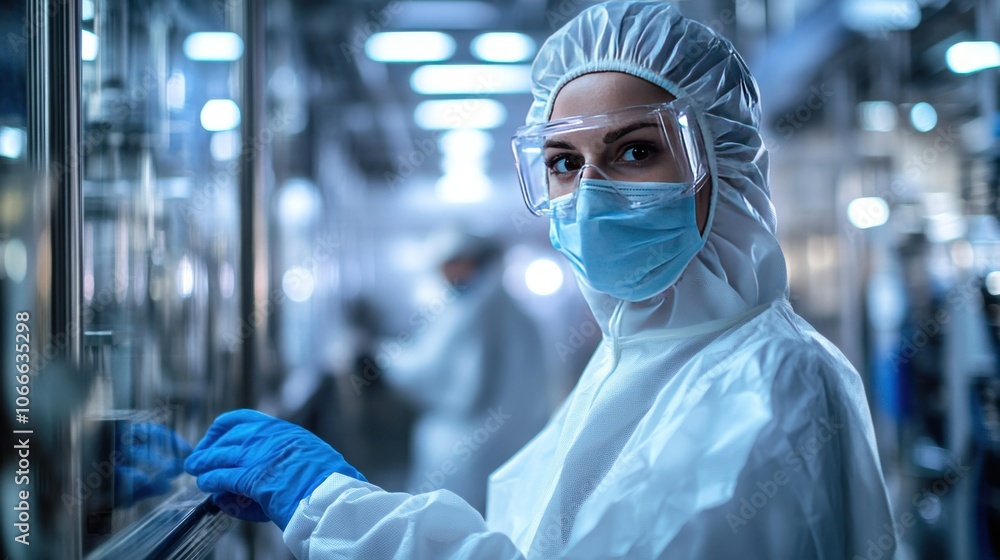 Aufkleber engineers wearing protective gear while working in factory to analyze production system performance