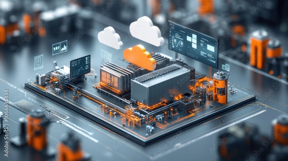 Aufkleber image of an advanced manufacturing system using data analytics and iot technology