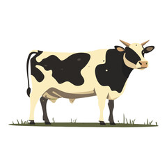 Flat vector illustration of a cow