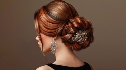 Elegant Updo: Showcasing sophistication, this woman’s exquisite updo at a formal event highlights her beauty and elegance in a timeless style.
