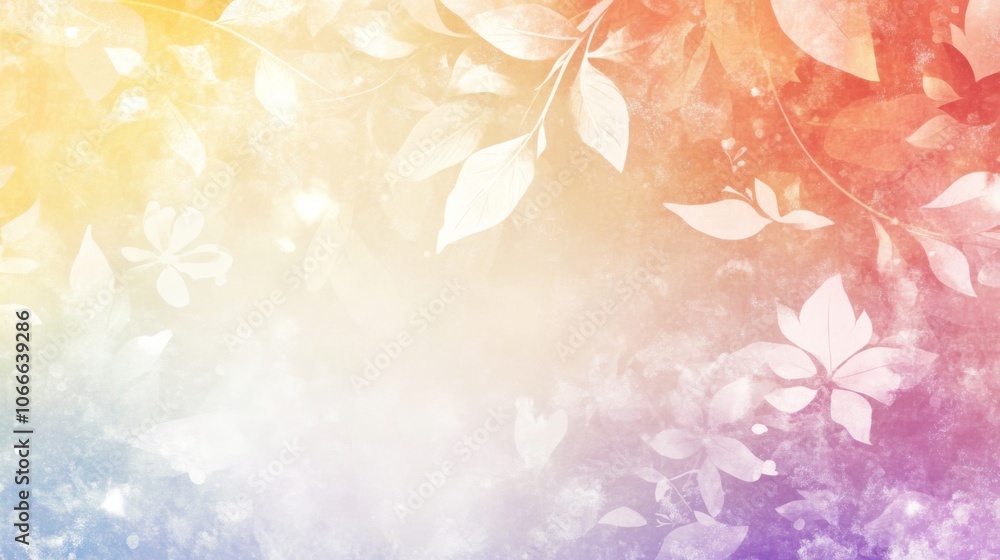 Aufkleber soft colorful leaves on a gradient background