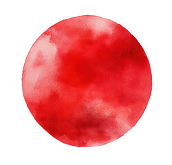 Obraz premium Abstract watercolor red circle, artistic hand-painted texture with vibrant shades and gradient effects, isolated on transparent background, perfect for design backgrounds and creative projects