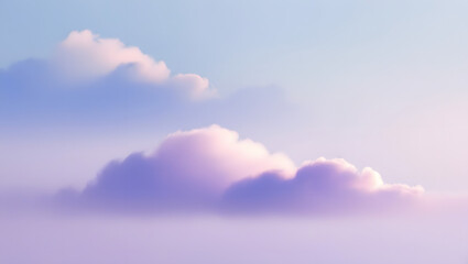Dreamy Pastel Clouds in Misty Sky.