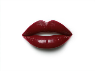 A close up of a red lip with powder on it. Concept of glamour and sophistication, as the red lip is a classic and timeless makeup look