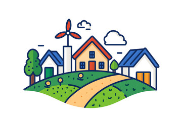 Organic farm vector style illustration isolated on white