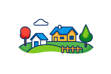 Organic farm vector style illustration isolated on white