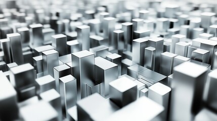 Obraz premium Buildings, blocks isolated on a white background, concept of composition focusing on information technology