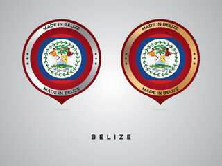 Made in Belize. labels, stickers, pointer, badge and symbol of Belize flag icon. Collection vector illustration
