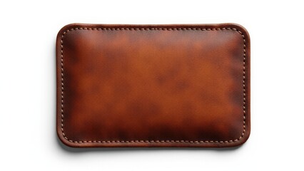 Elegant leather logo on a leather base with visible grain and slight sheen, ideal for logos