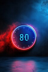 A clock with the numbers 80 and 0 on it