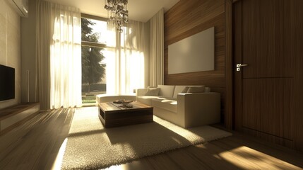 A photo of the interior design for small modern