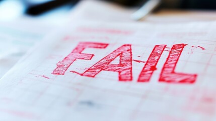 Fail Word Written in Red on Paper