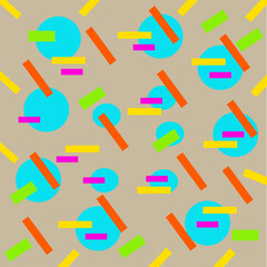 Colorful geometry shape isolated on white background. Seamless pattern of textile and ceramic floor tile. Surface pattern of curtain. Tablecloth and wrapped paper.