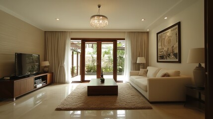 A photo of the interior design for small modern