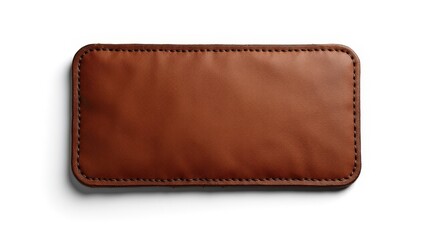 Authentic leather patch maker mockup showcasing leather texture on a plain background