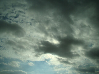 Beautiful clouds in the sky with special lighting.