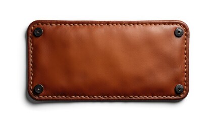 Detailed leather patch designs mockup with clean edges and authentic leather texture