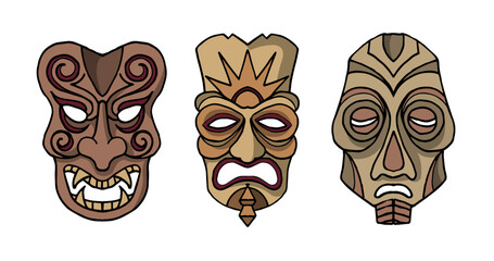 Tribal Masks Vector Illustration collection