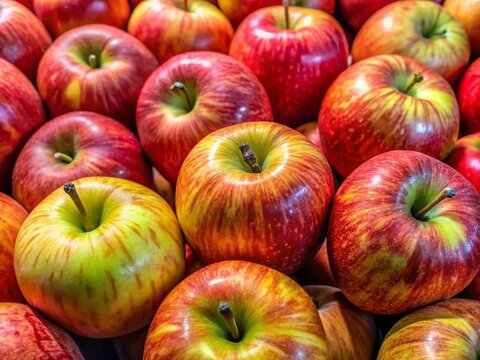A vibrant bunch of fresh, organic Honeycrisp apples, ready for the picking.