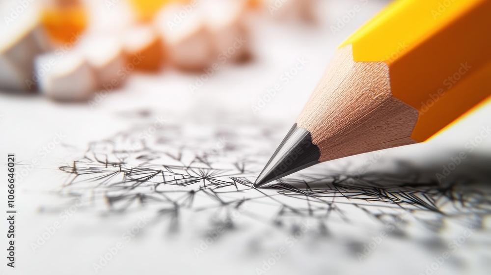 Leinwandbilder closeup of a pencil creating intricate lines and patterns on a sheet of paper showcasing the creativ