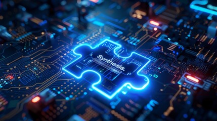 Obraz premium 3d illustration synthesis in board, Software development tool. Business, modern technology, internet and networking 