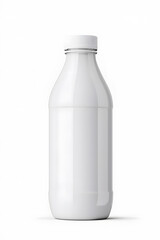 Organic milk bottle realistic illustration mock up isolated on white