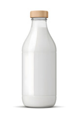 Organic milk bottle realistic illustration mock up isolated on white