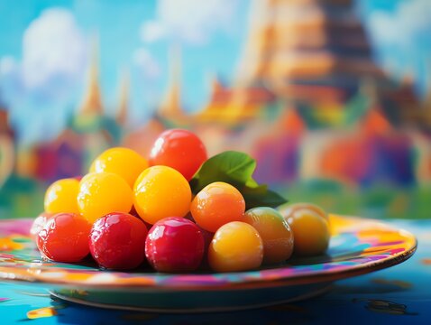 A vibrant plate of luk chup