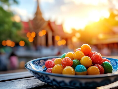 A vibrant plate of luk chup