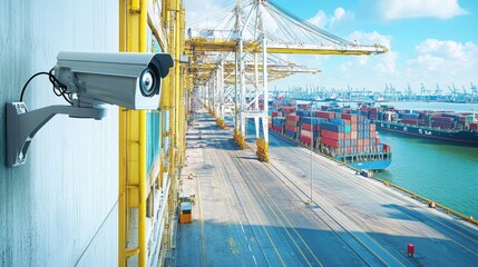 A security camera is positioned strategically to observe customer behavior and store activities in a bright, modern retail space during business hours.