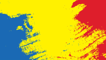 Primary colors background, blue, red, and yellow.Modern design colorful art with paint brush style. Vector illustration.