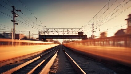 railway in the evening