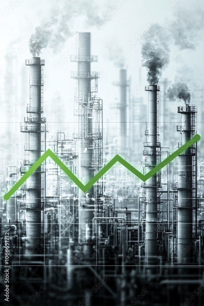 Poster a graph showcasing carbon reduction, with a green line reaching net zero, representing progress in c