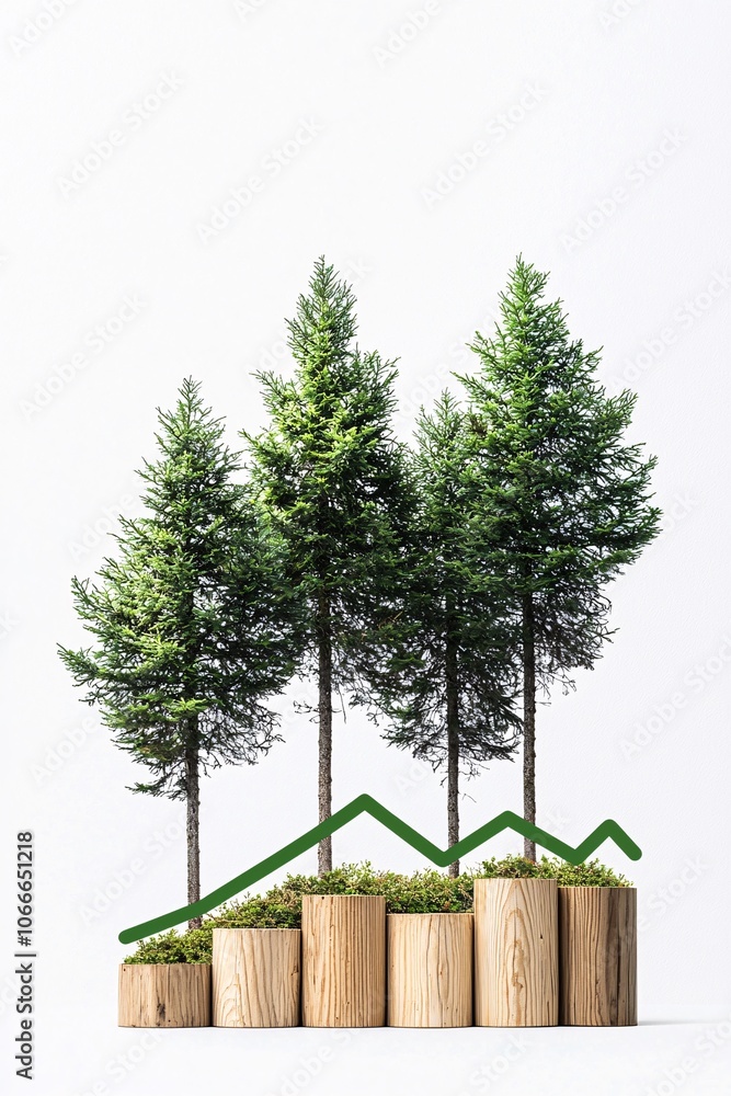 Aufkleber a graph showcasing carbon reduction, with a green line reaching net zero, representing progress in c