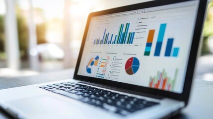 Data Analysis and Visualization on Laptop Screen