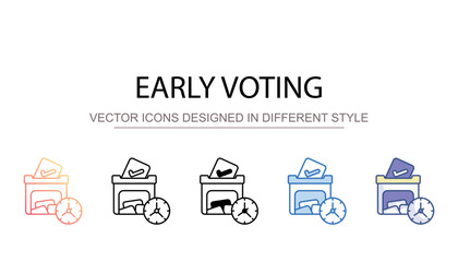 Early Voting icon design with white background stock illustration