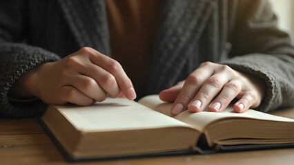 Image of hands and notebook of successful businessman
