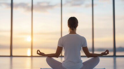 Person doing yoga in a peaceful setting, feeling mentally and physically balanced after a regular practice   yoga benefits, mind-body health