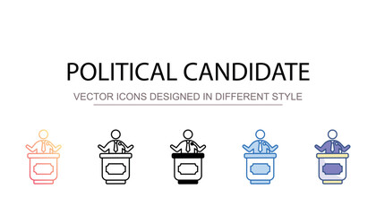 Political Candidate icon design with white background stock illustration