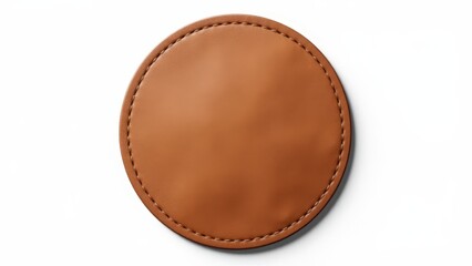 Stylish custom leather patches mockup with rounded shape, perfect for personalized designs
