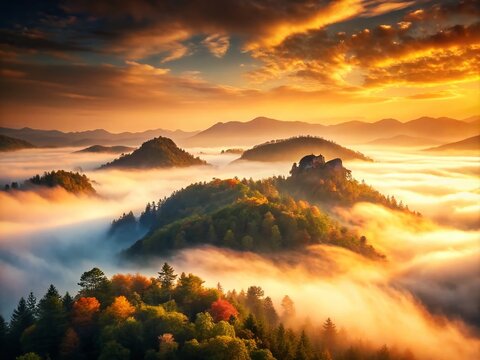 Ethereal Pakgil Fogscape: Captured through captivating long exposure photography.