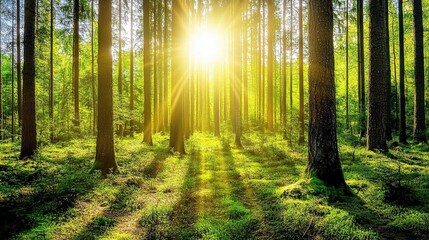 Fototapeta premium Sunlight Through the Trees.